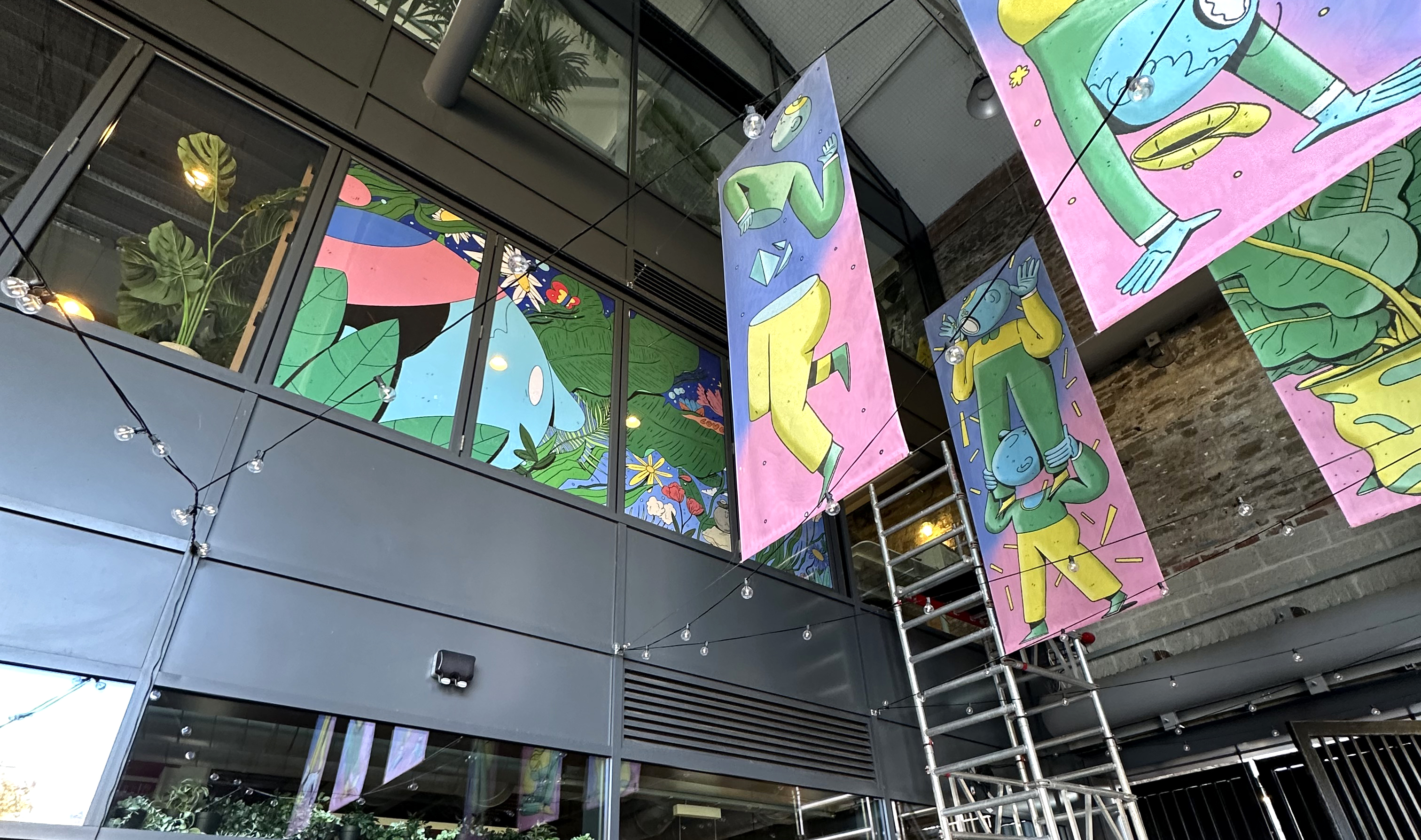 Performated window vinyl Bristol. Left Handed Giant