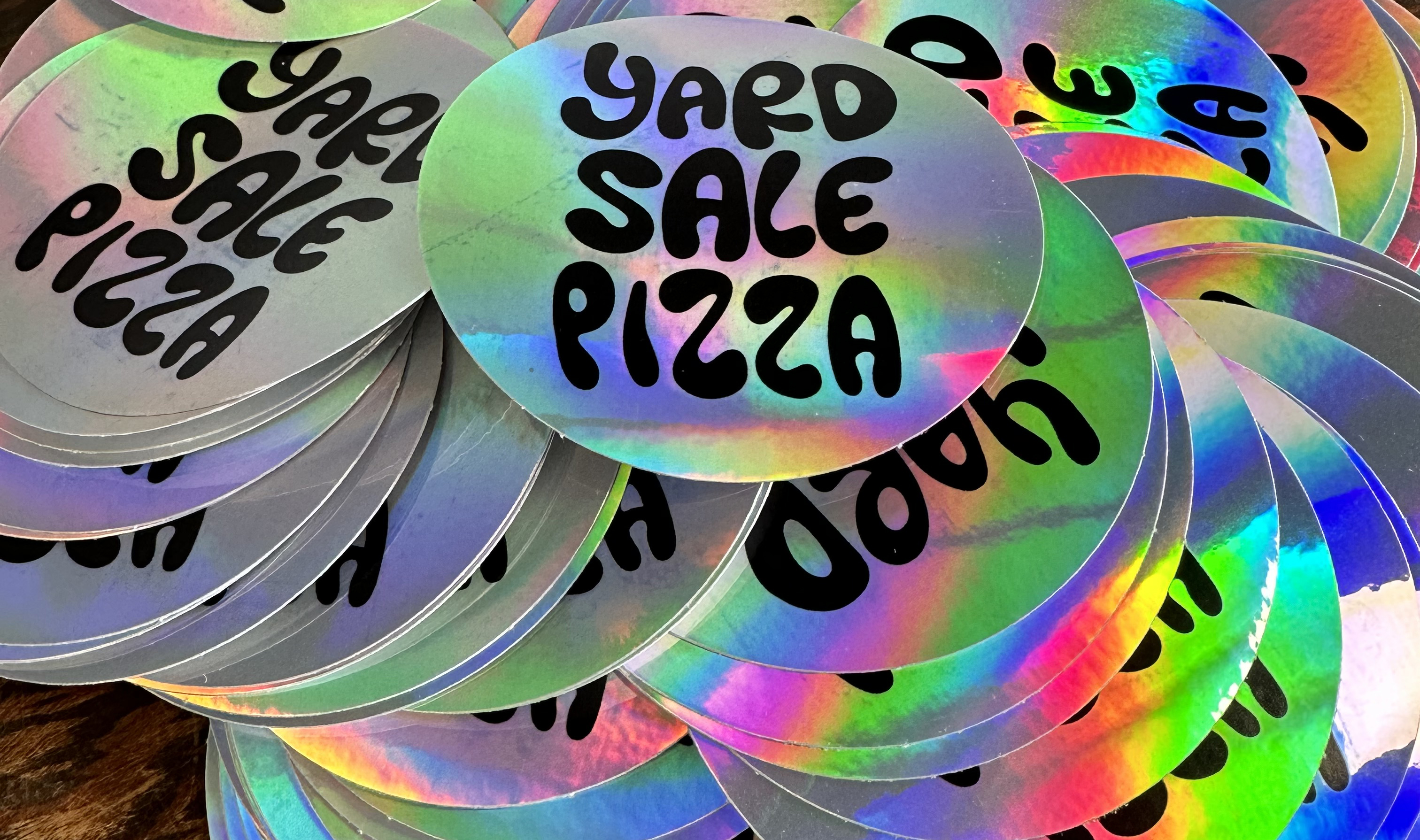 Stickers Bristol - holographic stickers Yard sale pizza