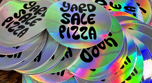 Stickers Bristol - holographic stickers Yard sale pizza